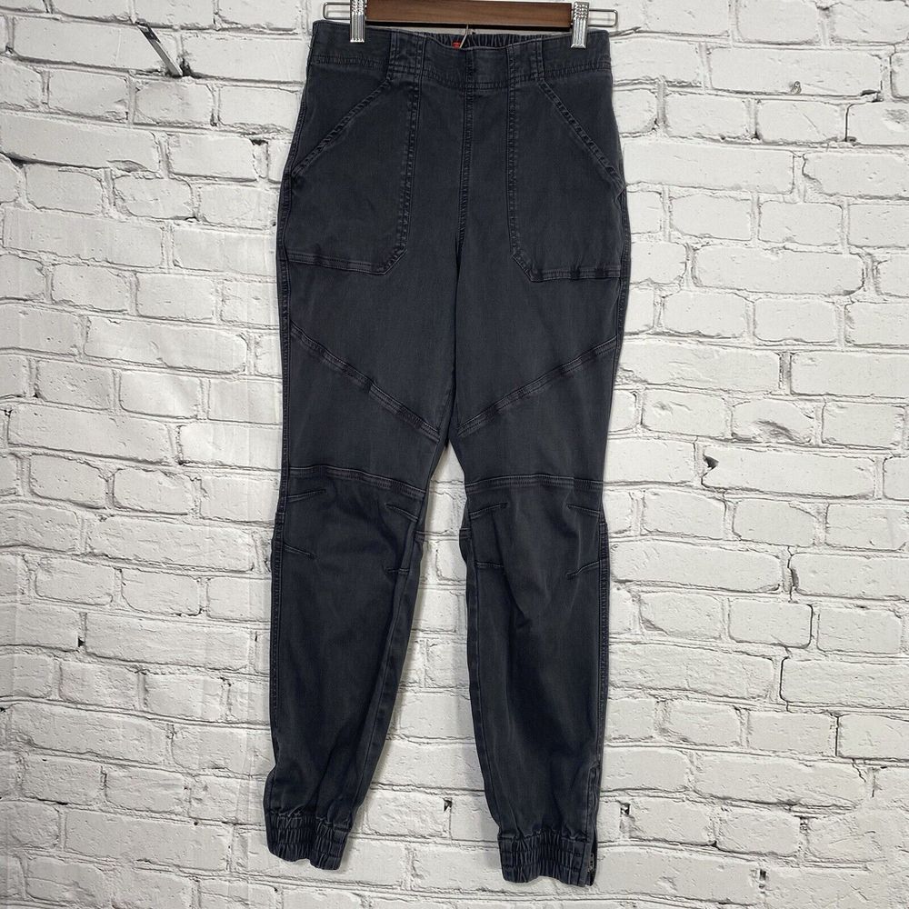 SPANX Stretch Twill Cargo Jogger Women's Size M Washed Black‎ Pull On 20319R